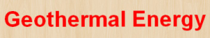 Geothermal energy
